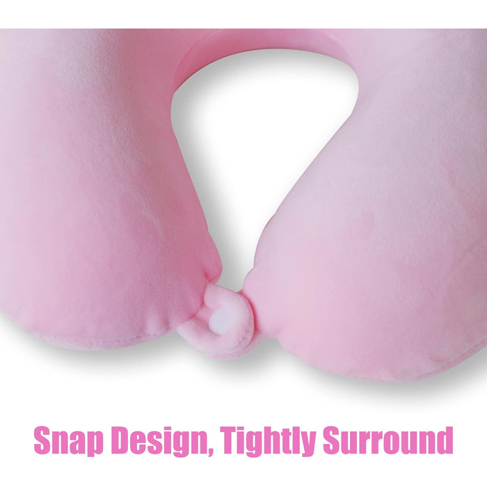 Дитяча подушка для подорожей з маскою для сну, м'яка подушка для шиї з memory foam, рожева, єдиноріг