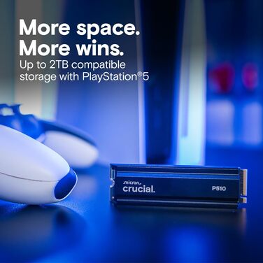 SSD Crucial P510 2TB M.2 NVMe PCIe 5.0 Gen5 з радіатором - Внутрішній накопичувач для ПК та PS5