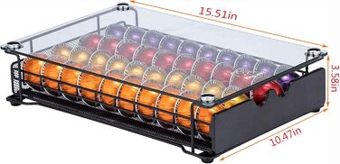 Організатор для капсул Vertuo/Nespresso: тримач для 40 капсул з підсвіткою, для шафи/стільниці