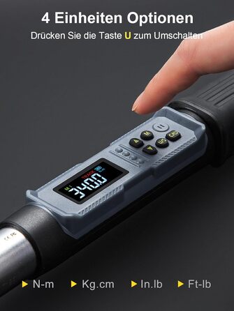 Цифровий шуруповерт з моментом, 2.66-53.1 In-lbs/ 1/4'' Drive, 17-340Nm, з індикатором крутного моменту, звуковим сигналом та LED-дисплеєм, 27 в 1