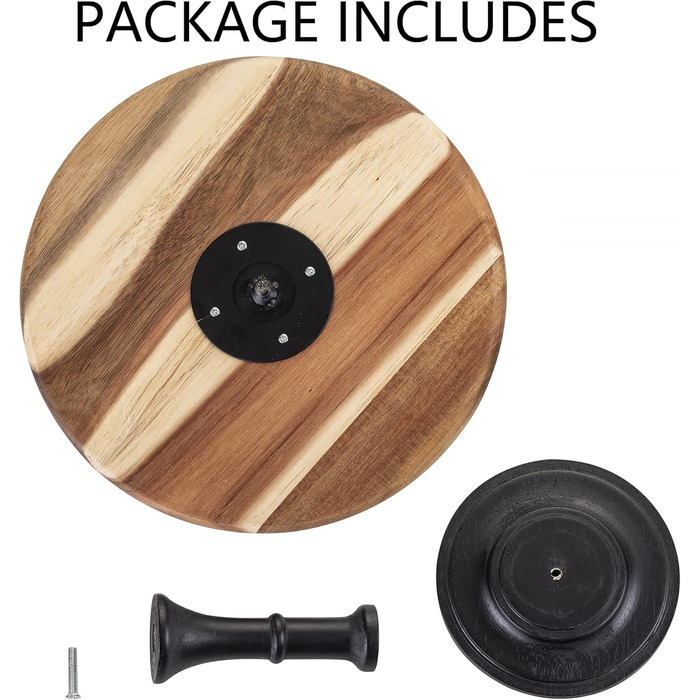 Дзеркало для тортів NUPTIO, 3 шт. у наборі: дерев'яний рустикальний підставка для тортів, десертів, весіль, днів народжень, дитячих вечірок, чаювання, десертного столу (чорний, 21 см)