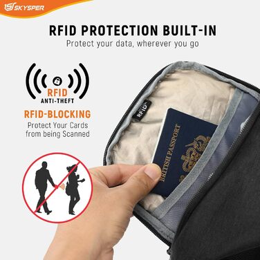 Чоловіча нагрудна сумка-слінг Skysper з RFID захистом. Легка, антикрадіжна, для подорожей та активного відпочинку