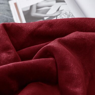 Плед Mixibaby для дому, теплий та м'який, 150 x 200 см, бордовий колір