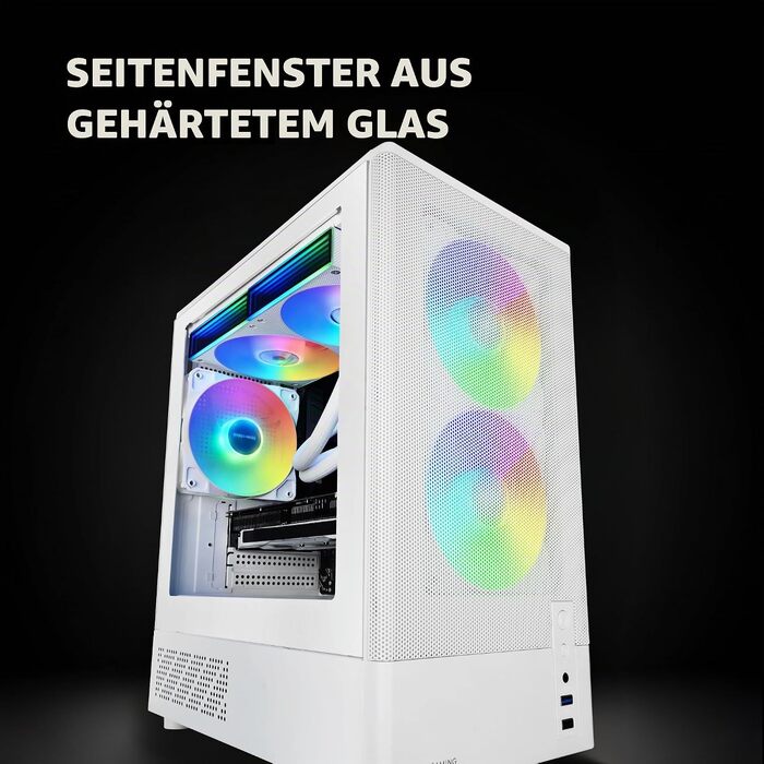 Ігровий корпус Mars Gaming MC-3TCORE MicroATX, панорамне скло, підтримка рідкого охолодження, білий (MC-ONYX)