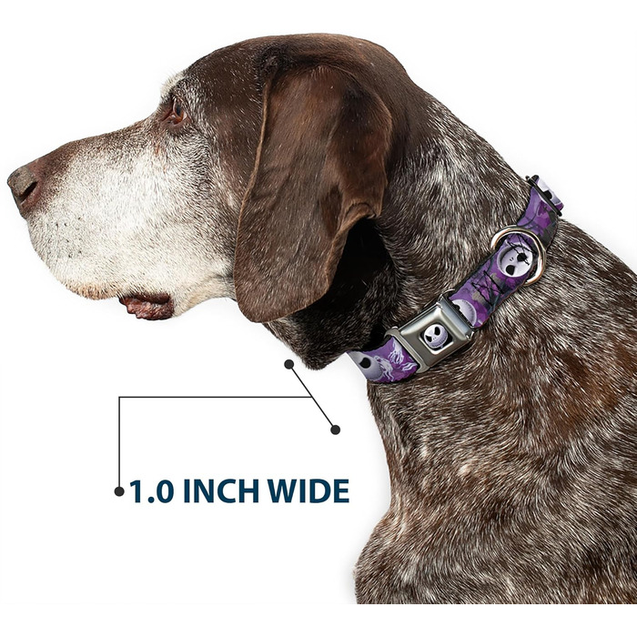 Нашийник для собак Buckle-Down Jack Expressions Ghosts in Cemetery - широкий 2.5 см, розмір 38-66 см