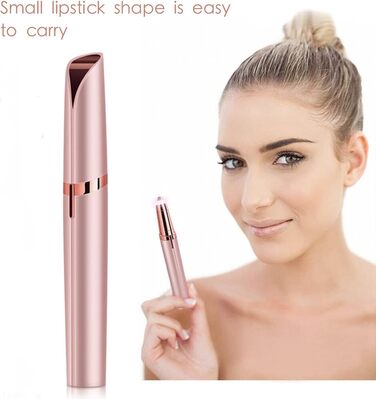 Електричний тример для брів та обличчя для жінок, безболісний, з гребінцем, білий/рожеве золото