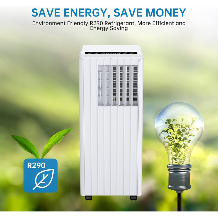 Мобільний кондиціонер 7000BTU/2.0kW: охолодження, вентиляція, осушення, до 68 м³