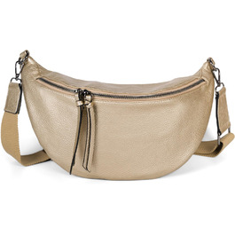 Сумка жіноча styleBREAKER на плече велика напівмісяць, кросбоді, золота - 37x17 см