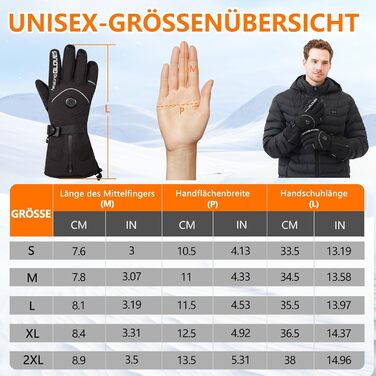 Грілки для рук жіночі та чоловічі з акумуляторами 6000mAh, 3 режими, водонепроникні, сенсорні, для катання на лижах, піших прогулянок та велоспорту (L)