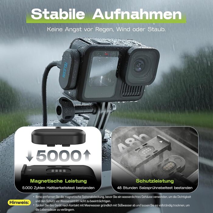 Зарядний пристрій для GoPro Hero 13 Black — 3-канальний заряд для акумуляторів з швидкою зарядкою, USB-C кабель. Сумісний з GoPro Hero 13 Black, оригінальний акумулятор (без акумулятора). Для Hero 9-13