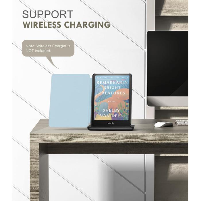 Чохол MoKo для Kindle Paperwhite 12-го покоління (2024) та Kindle Colorsoft Signature Edition (2024), PU шкіра, авто-сон/пробудження, сірий ліс (сніговий метелик)