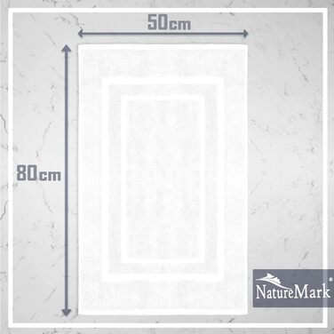 Набір махрових килимків для ванної кімнати NatureMark, 100% бавовна, 50 x 80 см, білий (2 шт.)