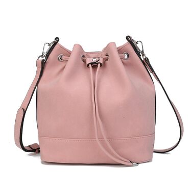 Сумка жіноча AFKOMST велика, м'яка, на плече з двома ремінцями (Рожева)