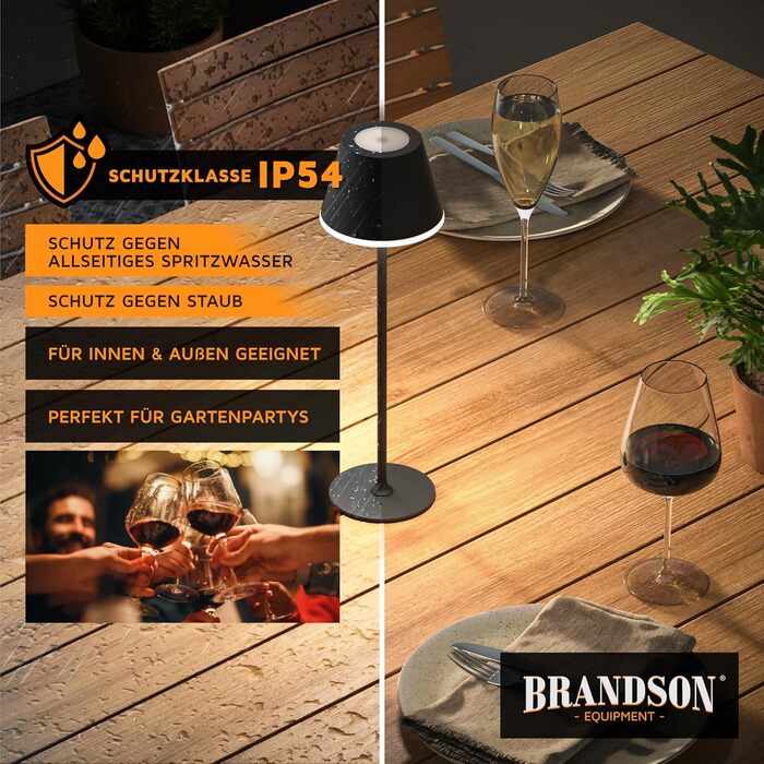 Світлодіодний акумуляторний настільний світильник Brandson з димером та 3 режимами світла (рожевий, чорний набір 3 шт.) - LED лампа на стіл, нічник, для читання, для дому та вулиці