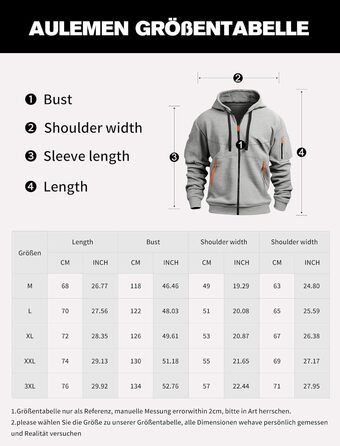 Світшот з капюшоном Aulemen для чоловіків з блискавкою, лангрукав, slim fit, декілька кишень, для повсякденного носіння та спорту, сірий, 3XL