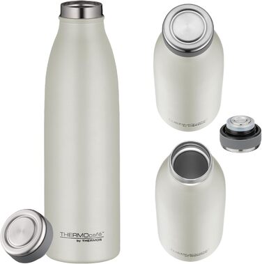 Термокувшин THERMOcafé by THERMOS TC 0.75л з нержавіючої сталі, ізоляція, для напоїв, 12 годин гарячий, 24 години холодний, не протікає, для школи, подорожей та офісу (Silver Lining Mat)