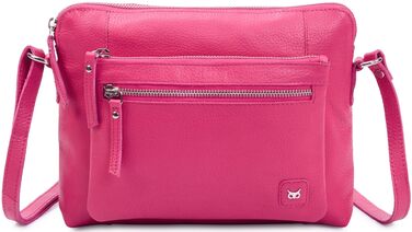 Сумка через плече Wise Owl Nappa Hot Pink: шкіряна сумка для жінок та чоловіків, кросбоді, 5 відділень на блискавці