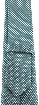 Краватка TigerTie шовкова вузька з крапками (Зелений Петроль, Срібло) - дизайнерська краватка