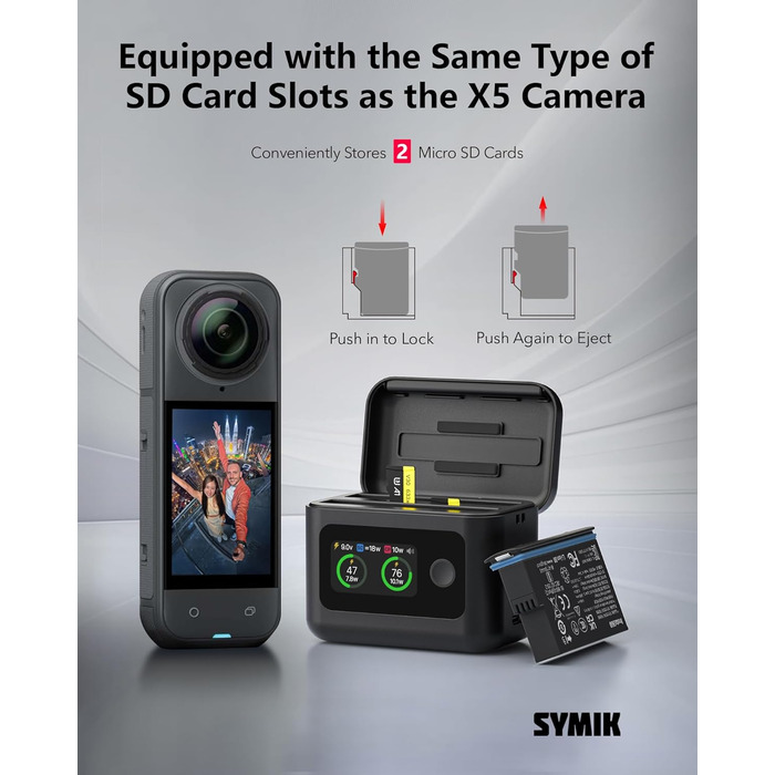 Хаб швидкої зарядки Smart для Insta360 X5, 27W, з LED-індикатором та кабелем