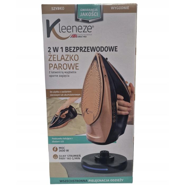 Бездротова парова праска MOZANO Gold, 2600 Вт, керамічна підошва, LED-підсвітка