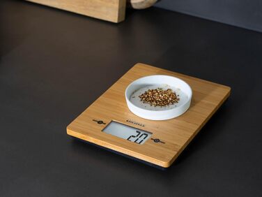 Кухонні ваги Soehnle Bamboo: цифрові, бамбукові, з сенсорною панеллю, до 5 кг, з батарейками