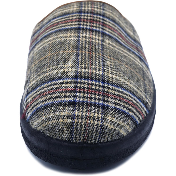 Чоловічі халапи-домашні тапочки в клітинку | Зручні тапочки для чоловіків з неслизькою підошвою | Легкі та теплі сліпони для дому в класичному фетровому дизайні | Колір: сірий та інші 46 EU коричневий