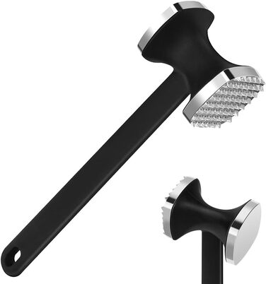 Ніж для відбивання м'яса Fleischklopfer з нержавіючої сталі, подвійний, для стейків, курки, свинини, миється в посудомийній машині