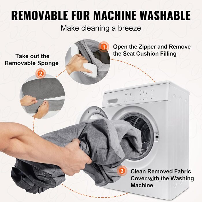 Автокрісло для собак VEVOR, 560x508x410 мм, з кишенею, поводок, м'яка підкладка, для собак до 25 кг, сірого кольору