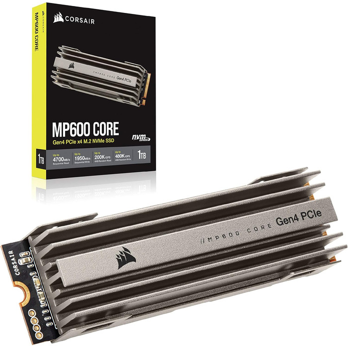 SSD Corsair MP600 CORE 1TB M.2 NVMe PCIe Gen4 - Чорний