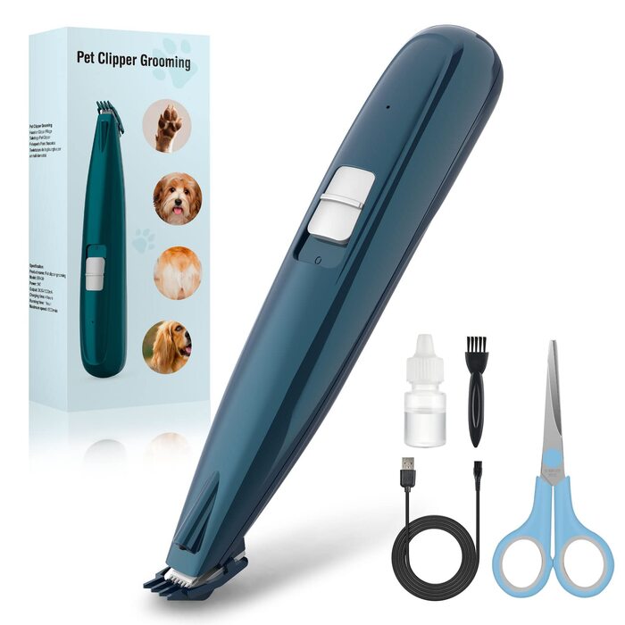 Професійна машинка для стрижки шерсті собак та котів з LED-підсвічуванням, акумуляторна