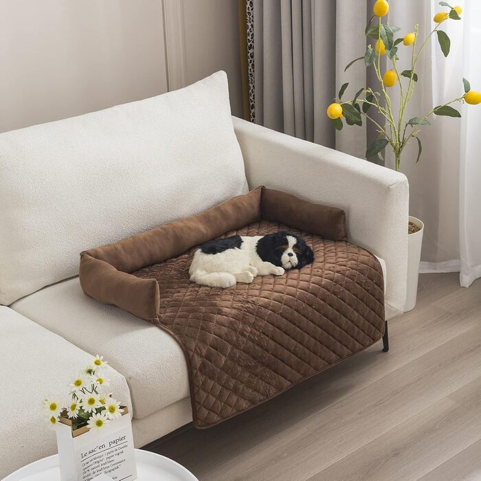 OKYUK Dog Beds Dog Cushions - Sofa Protector, Handcrafted Washable Dog Bed, Dog Cushion, Couch Cushion, Fluffy Dog Mat for Large, Medium & Small (Coffee, 75 × 75cm)