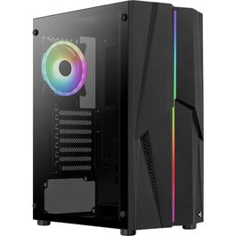 Корпус для ПК Aerocool Mecha ARGB Mid Tower з темперованим склом, 12 см ARGB вентилятор, 2 x USB 3.0, підтримка ATX/Micro-ATX/Mini-ATX, чорний