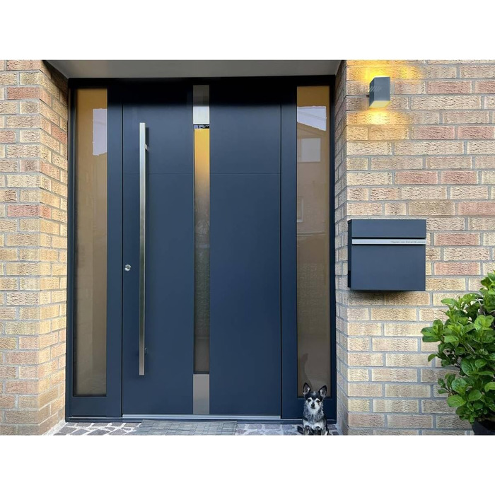 Поштовий ящик Metzler Stelio Anthrazit з газетницею та гравіюванням імені з нержавіючої сталі V2A - RAL 7016