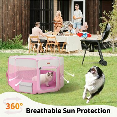 Летячий вольєр для котів, розкладний вольєр для котів, клітка-вольєр для котів, ігровий вольєр для кошенят, рожевий котячий вольєр для дому та вулиці, XL
