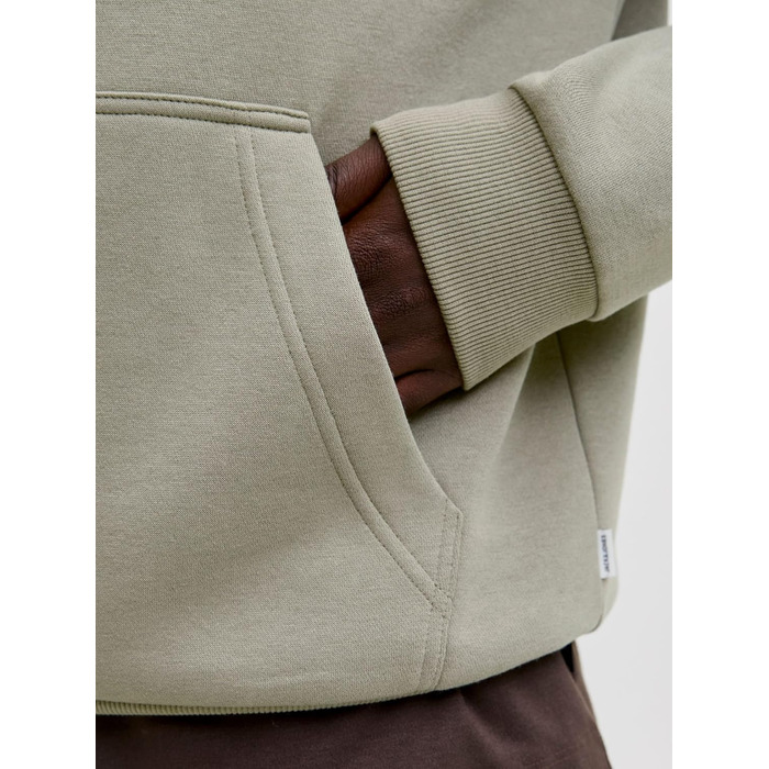 Чоловічий худі з каптуром JACK & JONES Mae однотонний, світло-сірий меланж (розмір XS, колір Vetiver)