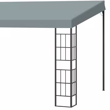 Outsunny Pergola Garden Gazebo 4 x 3 m Canopy Tent made of Metal & Polyester in Grey, ideal for Garden & Patio