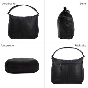 Сумка Gusti Shopper Leder Hannah - жіноча шкіряна сумка-шопер через плече, чорна
