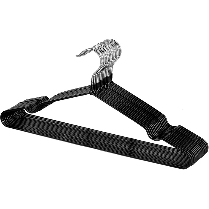 25 шт. Плечики для одягу Rainberg: міцні, гумовані, для шафи та вішалок, чорні