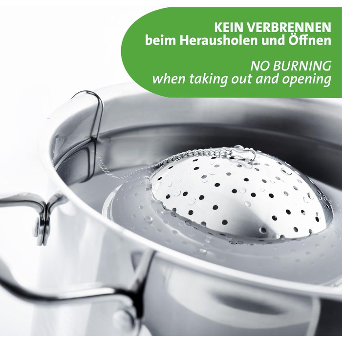 Westmark Rice Ball – practical sieve for cooking rice, ideal for preparing sushi, jasmine or basmati rice, also usable as a spice sieve – stainless steel, 1 liter