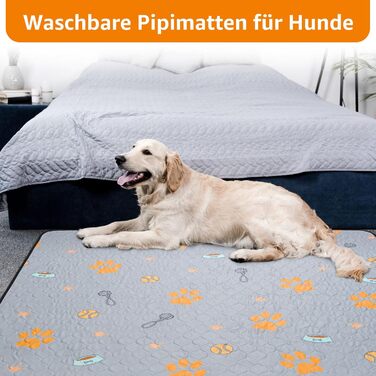 Багаторазові підгузки для цуценят, 2 шт. - суперпоглинаючі піпемати для собак, неслизькі тренувальні пелюшки для диванів, вольєрів або автокрісел 76x81 см (2 шт.) (92x122 см (2 шт.))