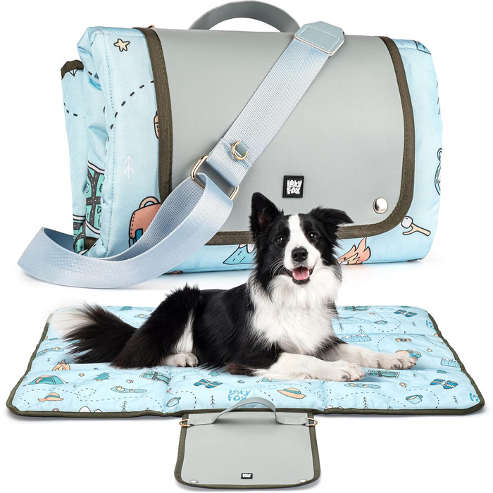 Лежанка для собак LexyFox: водовідштовхувальна, ізольована, з антиковзаючим покриттям | Підходить для подорожей, кемпінгу та відпочинку на природі | Лежанка для собак, килимок для тварин