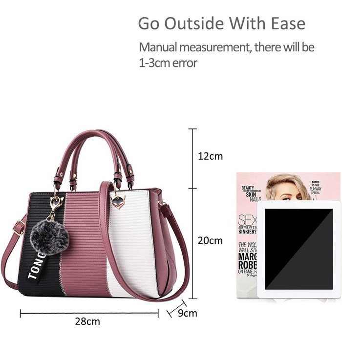 Сумка жіноча NICOLE & DORIS 2025 шкіряна чорна з пухнастим помпоном та знімним ремінцем через плече