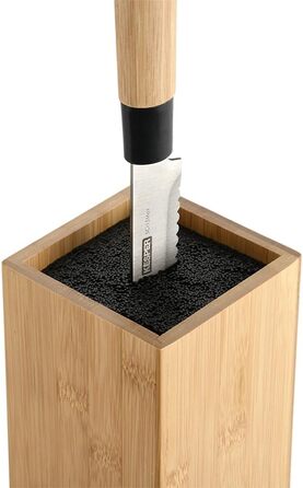 Підставка для ножів KESPER з бамбука та пластику, коричневий/чорний, 10x10x23 см, арт. 58030