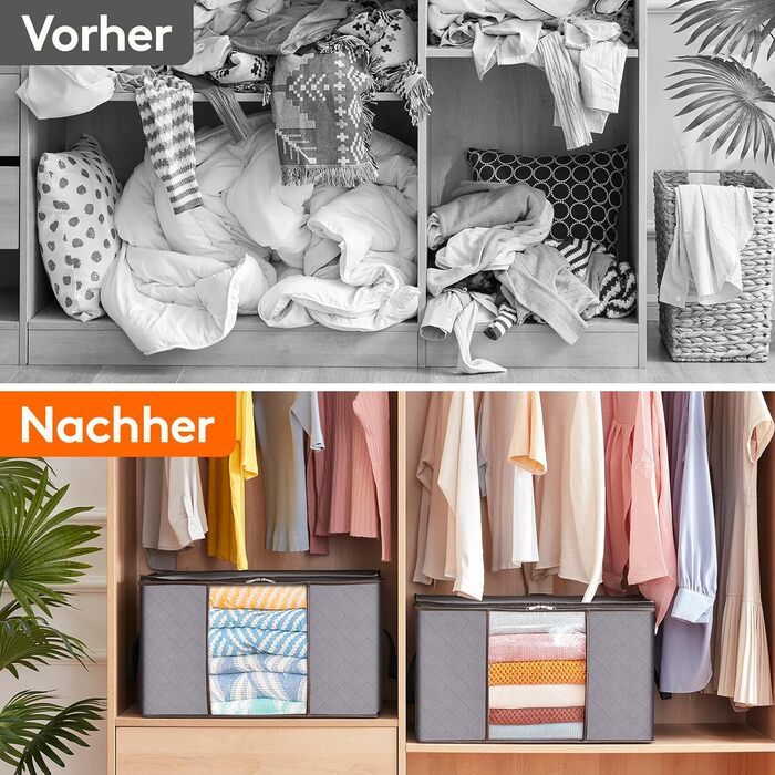 Органайзер для зберігання речей Lifewit - 6 шт. (120 л), сірий - для під ліжко, одяг, ковдри, речі, переїзди