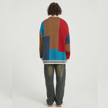 Чоловічий в'язаний кардиган Gurunvani з довгими рукавами та ґудзиками, XXL, чорний