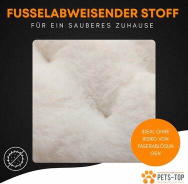 М'яке ліжко для кота з плюшу, кругле, біле, 60 см – зручний лежак для котів та маленьких собак