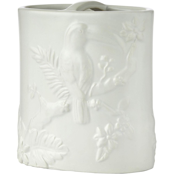 SKL Home Vern Yip Jungle Cats Toothbrush Holder, Ceramic, White