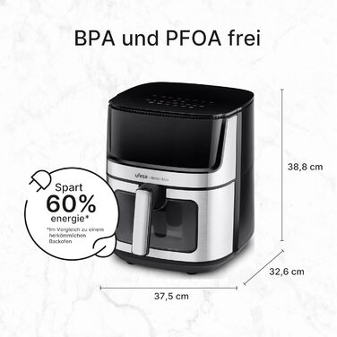 Фритюрниця Ufesa Phantom AF5000 з гарячим повітрям, 5л, Wi-Fi, App, LED-дисплей, 1500W, ексклюзивно від Amazon