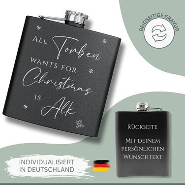 Набір фляг з гравіюванням - персоналізований з іменем - ідеальний подарунок на весілля та для чоловіків - нержавіюча сталь (Дизайн 10)