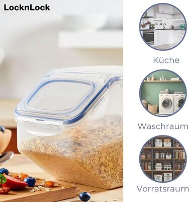 LocknLock Küchen Caddy 12L: Контейнер для зберігання продуктів з кришкою-клапаном | 35 x 23 x 27 см